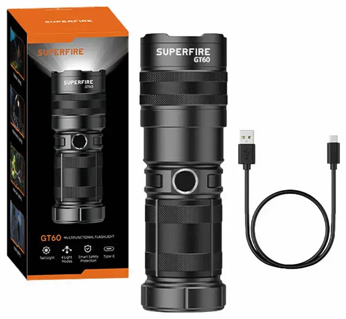 Superfire GT60 flashlight - 2600 lm