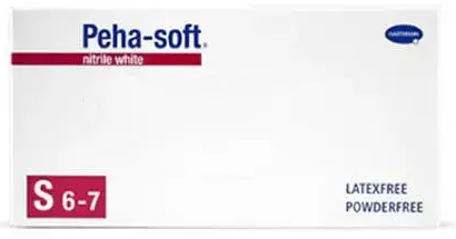 Hartmann Peha-Soft Nitrila baltas nepūderētas Mazs