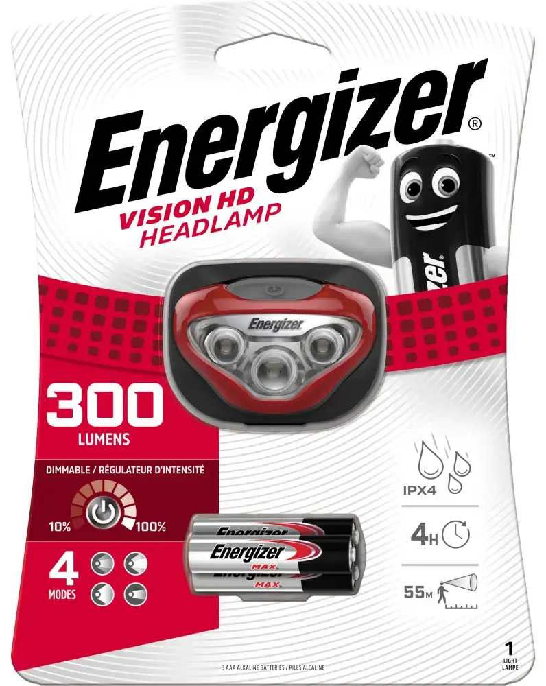 Vision Headlight HD 300 Lumens 3xAAA