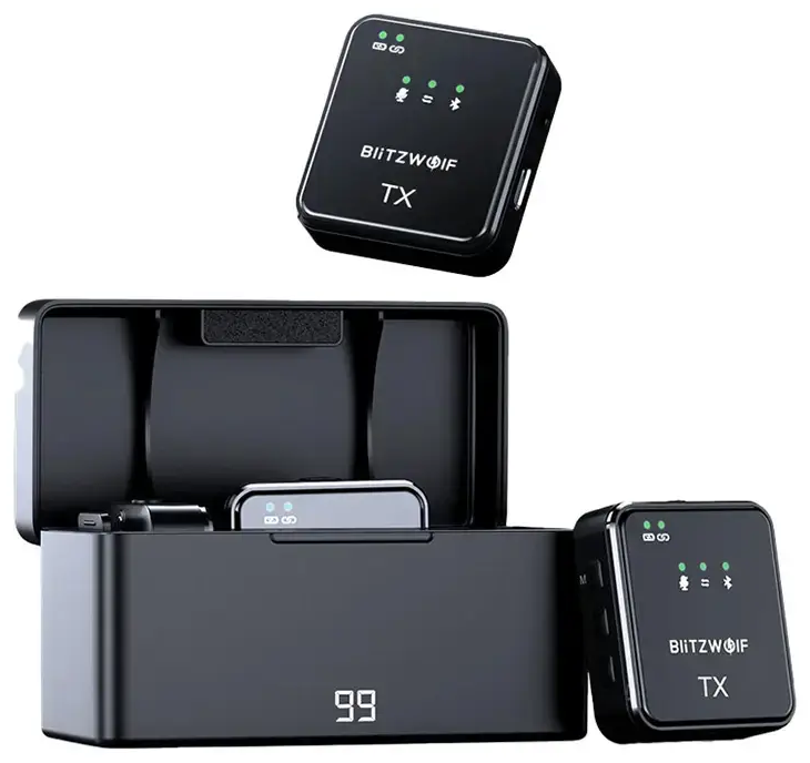 Wireless Microphone BlitzWolf, BW-SX63, 1000mAh (black)