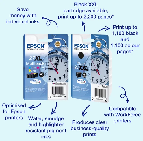 Oriģinālais Epson tinte 27, color (C13T27054012)