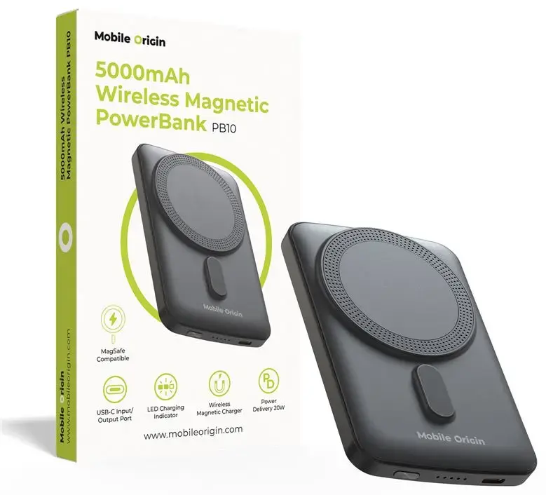 Mobile Origin Wireless Magnetic PowerBank 5000mAh