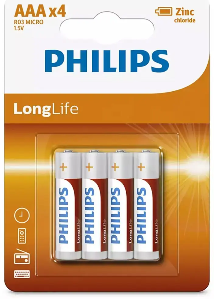 Baterija Philips AAA Longlife 4gb