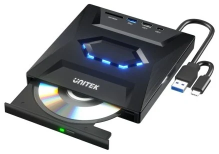 Unitek Ārējais DVD/CD ierakstītājs, USB 5Gbps