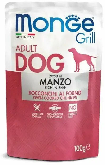 Monge Dog Grill Pouch Adult Chunkies
