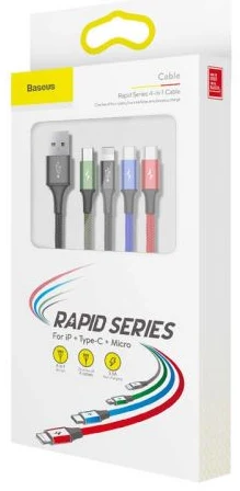 Kabelis Baseus USB 4in1 Lightning /