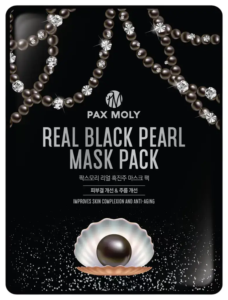PaxMoly, Real Black Pearl, Anti-Aging, Sheet