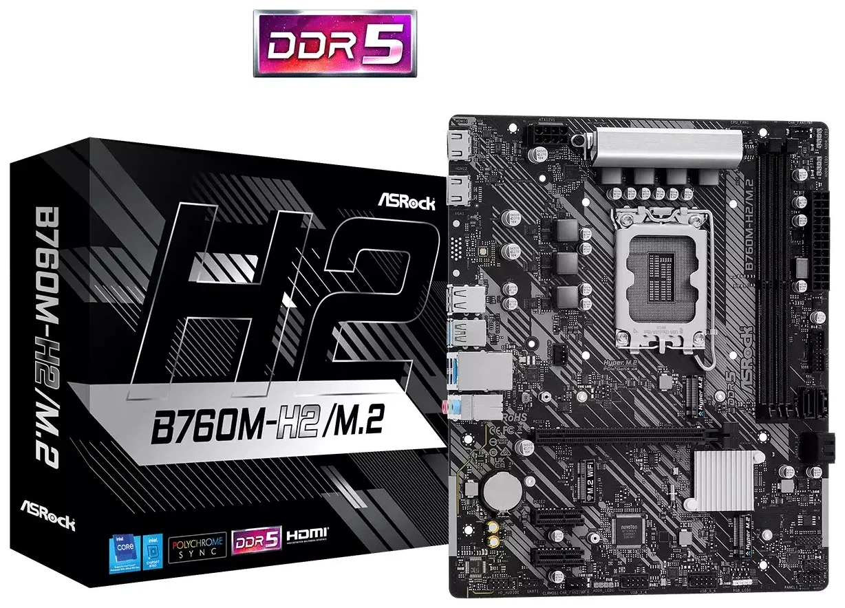 Asrock B760M-H2 M.2 Mātesplate Micro-ATX