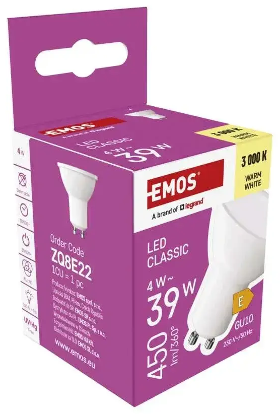LED spuldze GU10 230V MR16 4W