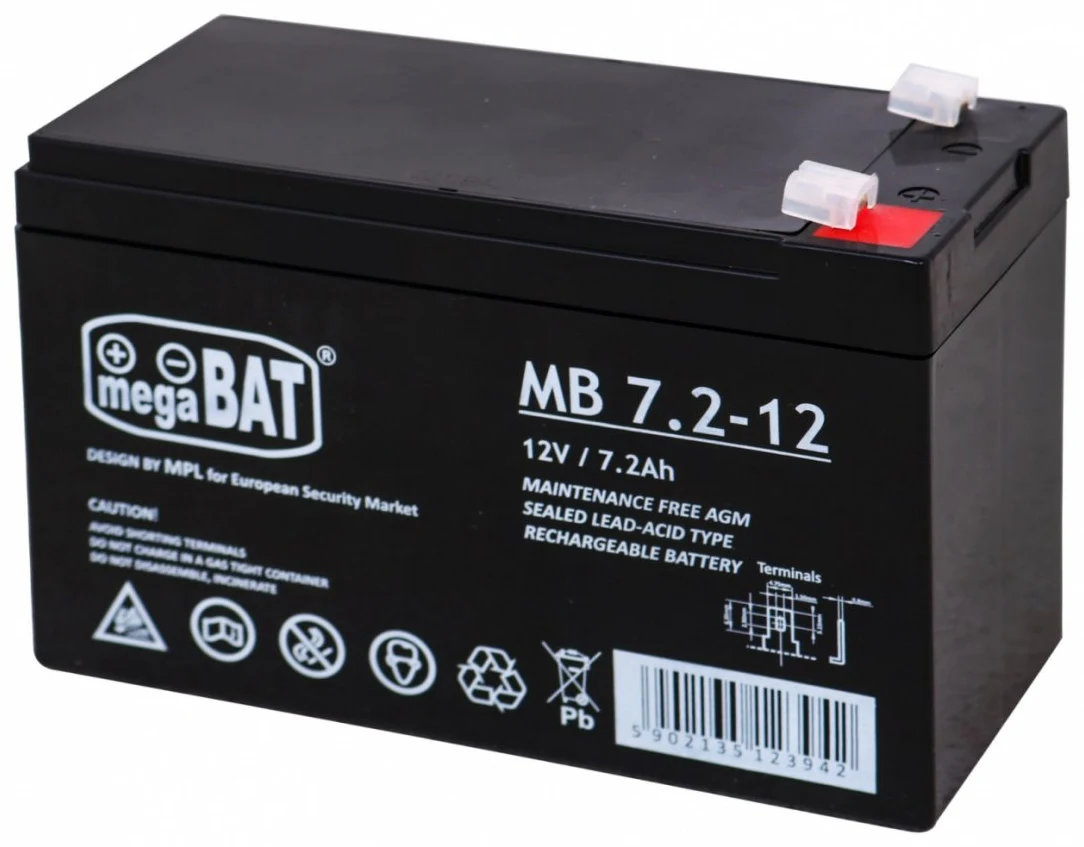 MegaBAT MB 7.2-12 Akumulators 12V/7Ah