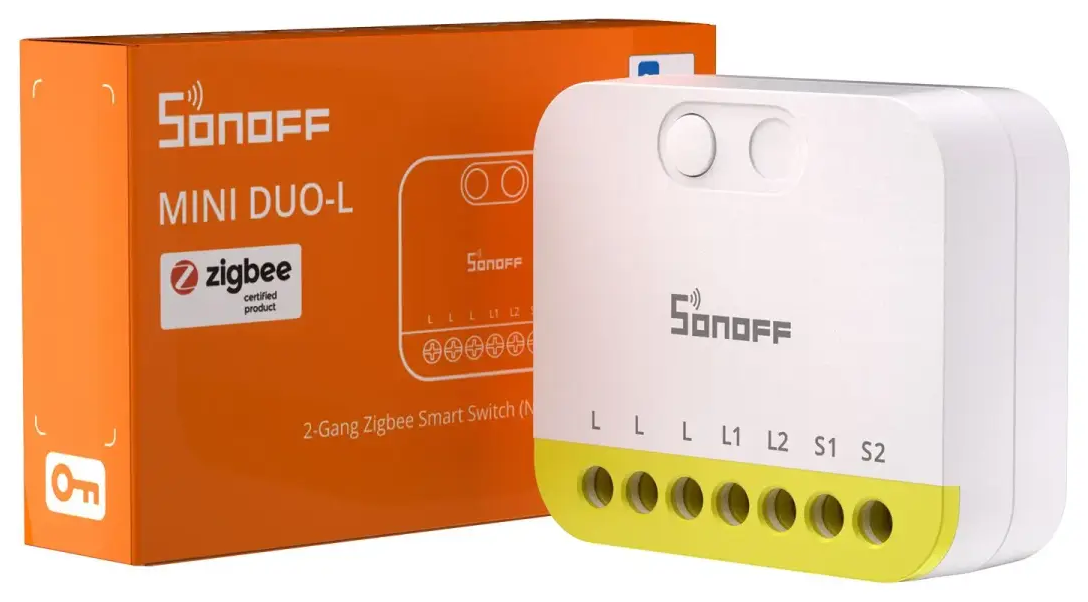 Išmanusis 2 kanalų jungiklis Sonoff MINI-ZB2GS-L