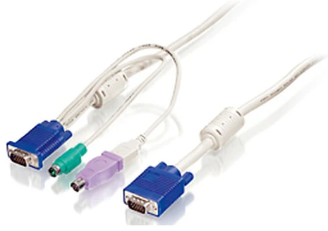 LevelOne KVM kabelis VGA->VGA, USB-A, PS/2