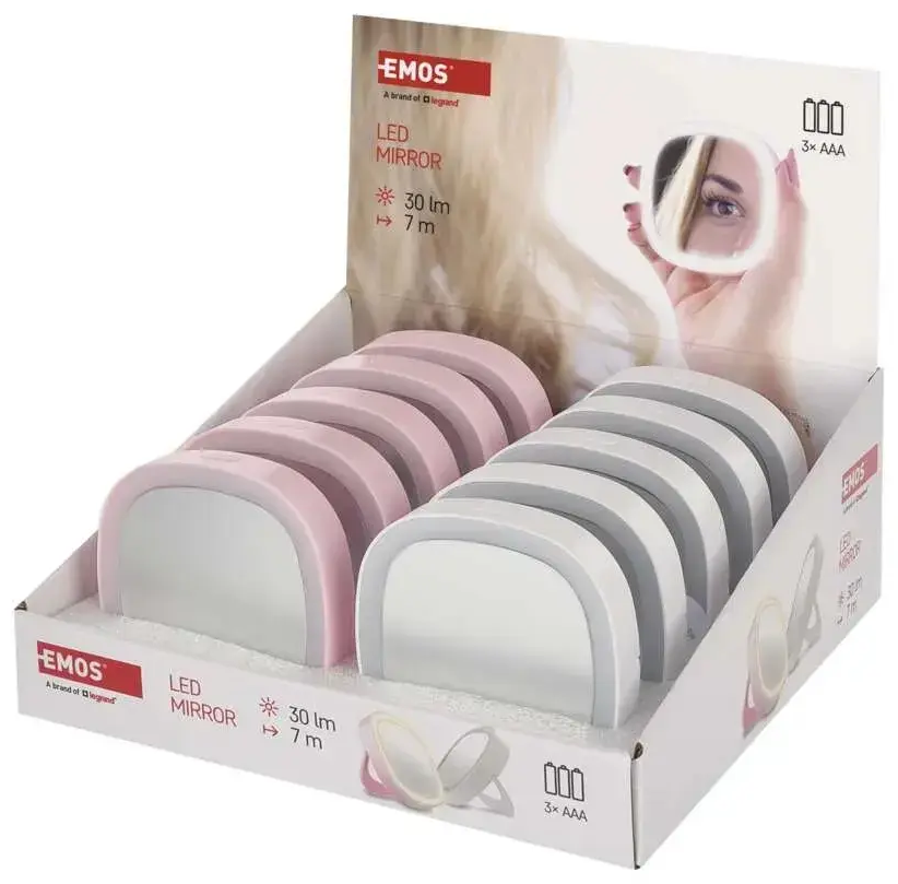 EMOS Kabatas kosmētikas spogulītis ar LED