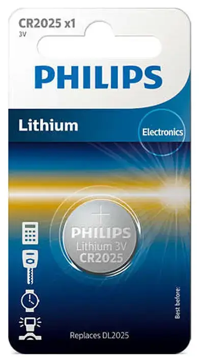 Battery PHILIPS CR2025 Lithium 1pc Blister