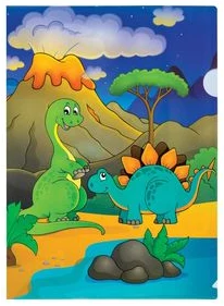 CENTRUM Mape-stūrītis L-veida A4 "Dinosaur&quot