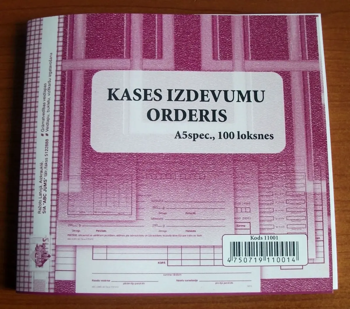 ABC JUMS Kases izdevumu orderis A5Vspec