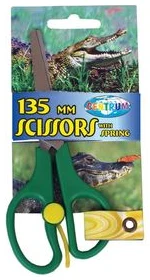 Šķēres 13.5cm ar atsperi, ar apaļu galu un lineālu