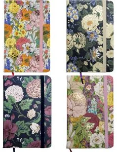 Bloknots A6 līniju 80lp. cietos vākos ar gumiju "Flowers"