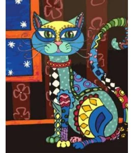 Akrila krāsas un kanvas attēlu gleznošana pēc numuriem "Cat" 30x40cm