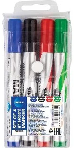 Set of 4 whiteboard markers bullet tip 2-5mm