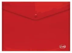 Envelope plastic A4 FOROFIS w/button 0.16mm (red) PP