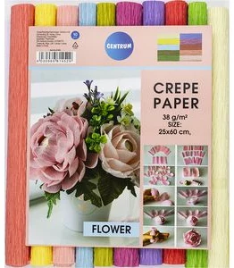 Colour crepe paper 25x60cm 10col. 38g/m2