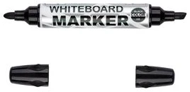 Whiteboard marker black dual tip, bullet tip & chisel tip