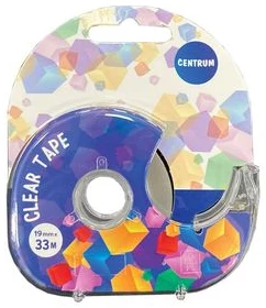 Stationery clear tape 19mmx33m with dispenser