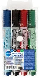 Set of 4 permanent markers bullet tip 2-5mm (recycled material) /PVC bag