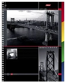 Notebook squared A4 120sh. 4col. spiral bound hardcover "City life"