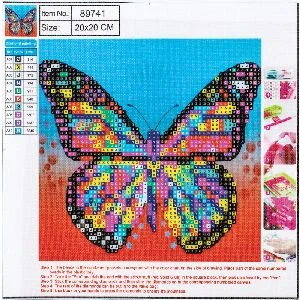 Dimanta mozaīka "Butterfly" 20x20cm