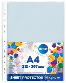 Sheet protectors A4 100pcs 60mk CENTRUM