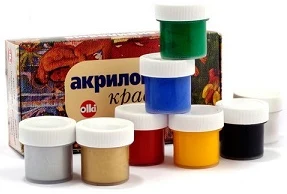 Fabric acrylic paints set OLKI 8x22ml (N 1)