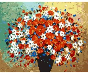 Acrylic paints & canvas pictures painting by number "Bouquet" 40x50cm OPP bag