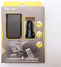 DEXLER 4-portu automašīnas lādētājs priekšējam un aizmugurējam sēdeklim 9.6 A