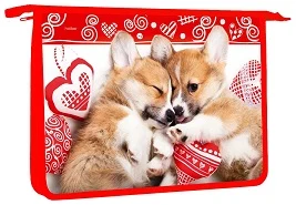 Plastic file "Charming puppies" A4 with zipper with 1sections