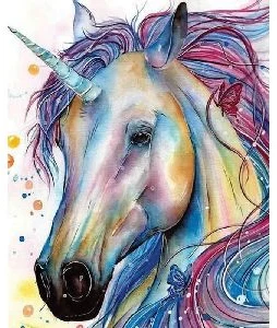 Akrila krāsas un kanvas attēlu gleznošana pēc numuriem "Unicorn" 40x50cm