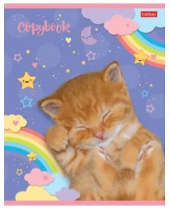 Notebook squared 48sh. with glitter cover "Cute animals"