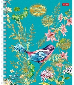 Notebook squared 96sh. spiral bound with lacquer cover "Bird of Paradise"