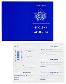Skolēna apliecība 1.-4.kl. (zila)
