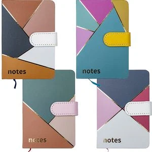 Bloknots A6 līniju 128lp. cietos vākos ar klipsi "Multicolor"