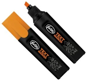 Text marker orange chisel tip 1-5mm black barrel FOROFIS