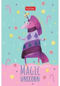 Bloknots A7 rūtiņu 48lp. 3.kr. līmēts "Magic Unicorns"