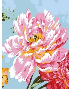 Akrila krāsas un kanvas attēlu gleznošana pēc numuriem "Peony" 30x40cm