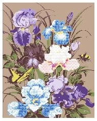 Diamond mosaic + Acrylic paints & canvas pictures painting by number "Irises" 40x50cm