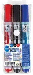 Set of 3 permanent markers bullet tip  2-5mm /PVC wallet