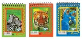 Notebook A7 squared 60sh. top spiral ZOO