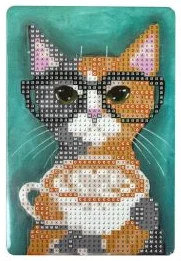 Dimanta mozaīka "Cat" 10x15cm ar plastmasas statīvu