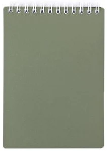 Notebook A6 squared 80sh. spiral bound, plastic cover "Metallic"green