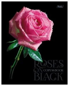 Klade rūtiņu 96lp. ar foliju "Roses on black"